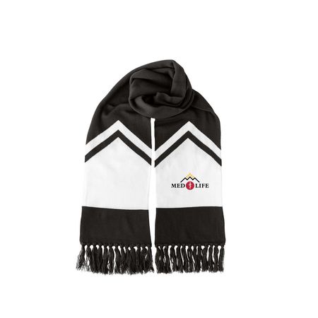 MEDLIFE Movement Scarf, a Black/ White Two-Tone Gameday Scarf