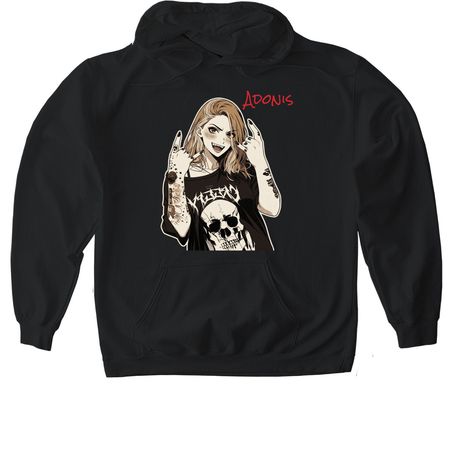 Adonis poketoon, a Black Gildan Softstyle Pullover Hoodie