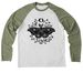 2026 Silk Moth Shirts, a Olive You Green/ Bright White Allmade Eco Triblend Colorblock Raglan Long Sleeve Tee