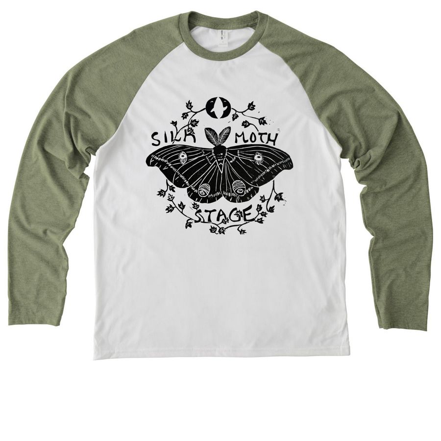 2026 Silk Moth Shirts, a Olive You Green/ Bright White Allmade Eco Triblend Colorblock Raglan Long Sleeve Tee