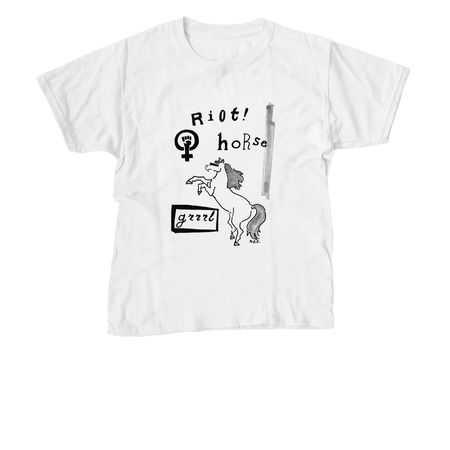 Riot! Horse GRRRL, a White Youth Unisex Tee