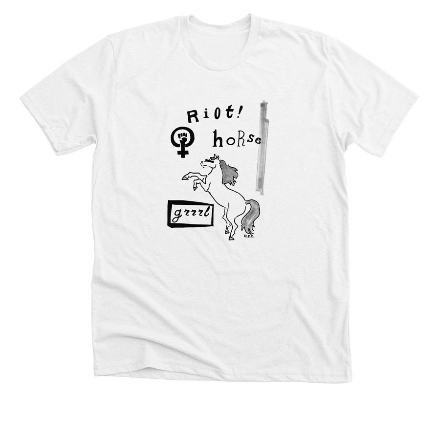 Riot! Horse GRRRL, a Solid White Blend Premium Unisex Tee