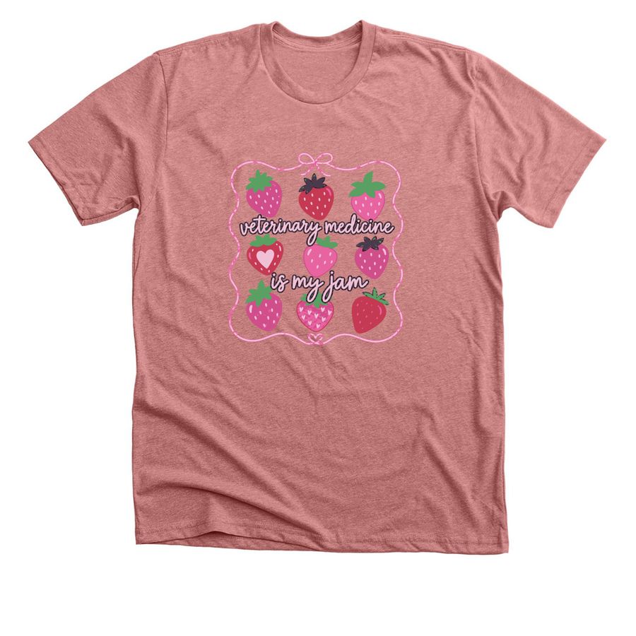 Veterinary Medicine is my jam, a Heather Mauve Premium Unisex Tee