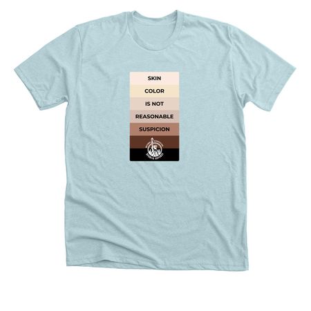 NEW LOGO! Skin Color Vertical, a Heather Ice Blue Premium Unisex Tee