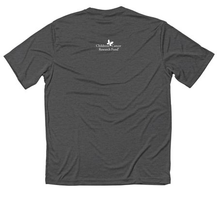 Cancer Fighting Athletic Shirt, a Iron Grey Heather Classic Performance Tee (back-view)