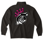 Turbo & Tiara, a Black Midweight Quarter Zip Pullover (back-view)
