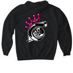 Turbo & Tiara, a Black Gildan Softstyle Pullover Hoodie (back-view)