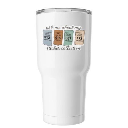 Sticker Collection Tumbler, a White Insulated Tumbler