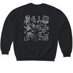 The back is where it's at!&nbsp;, a Black Softstyle Crewneck Sweatshirt (back-view)