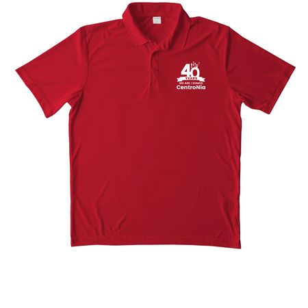 40th Anniversary Staff Collection, a True Red Unisex Performance Polo