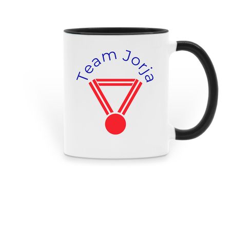 Team Jorja, a Black Two-Tone Ceramic Mug