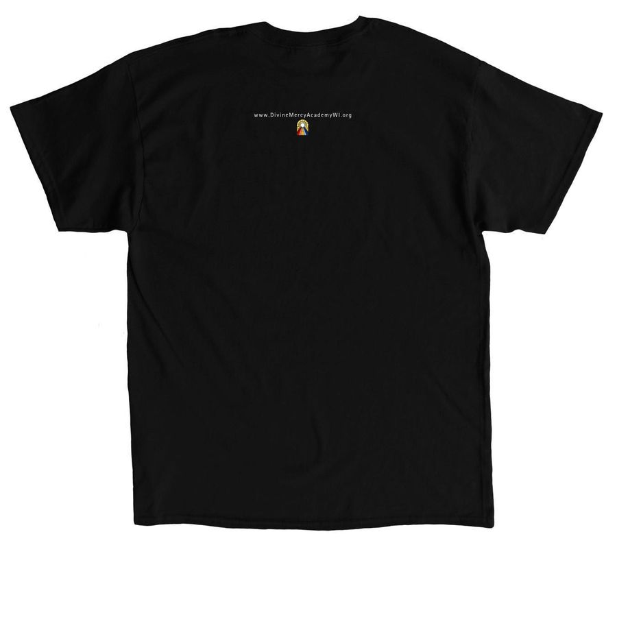 Flowers of St Faustina DMA- Jesus, I trust in You!, a Black Classic Unisex Tee (back-view)