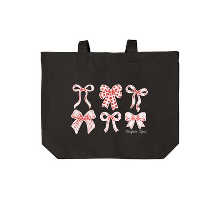 Bows, Winnfield Tigers, tote, a Deep Black Cotton Canvas Tote Bag
