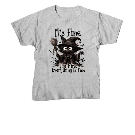 the witch's cat - It's Fine I'm Fine Everythi, a Sport Grey Youth Unisex Tee