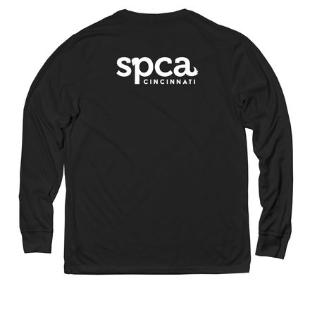 Fur Mama, a Deep Black Allmade Eco Triblend Long Sleeve Tee (back-view)