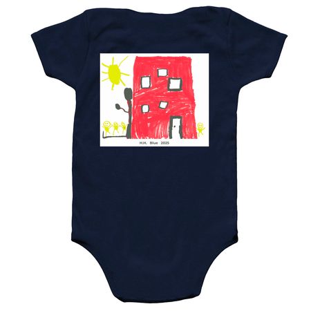 Shady Lane Infants, a Navy Infant Onesie (back-view)