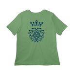 Utah Baroque- two-sided, blue ink, a Leaf Women?s Relaxed Cotton Tee (back-view)