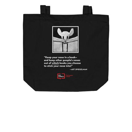 Fight Book Bans with Art Spiegelman, a Black Organic Cotton Tote Bag