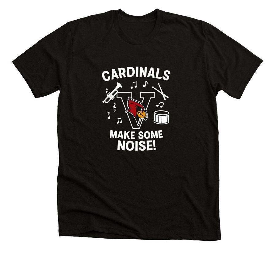 Cardinals Make Some Noise!, a Solid Black Blend Premium Unisex Tee