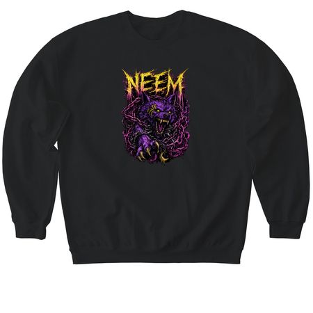 Neem wolf, a Black Softstyle Crewneck Sweatshirt
