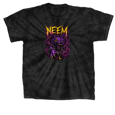 Neem wolf, a Black Classic Tie Dye Tee