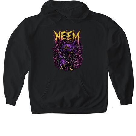 Neem wolf, a Black Gildan Softstyle Pullover Hoodie