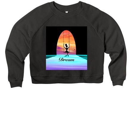 Dream, a Black Women's Premium Cropped Raglan Sweatshirt
