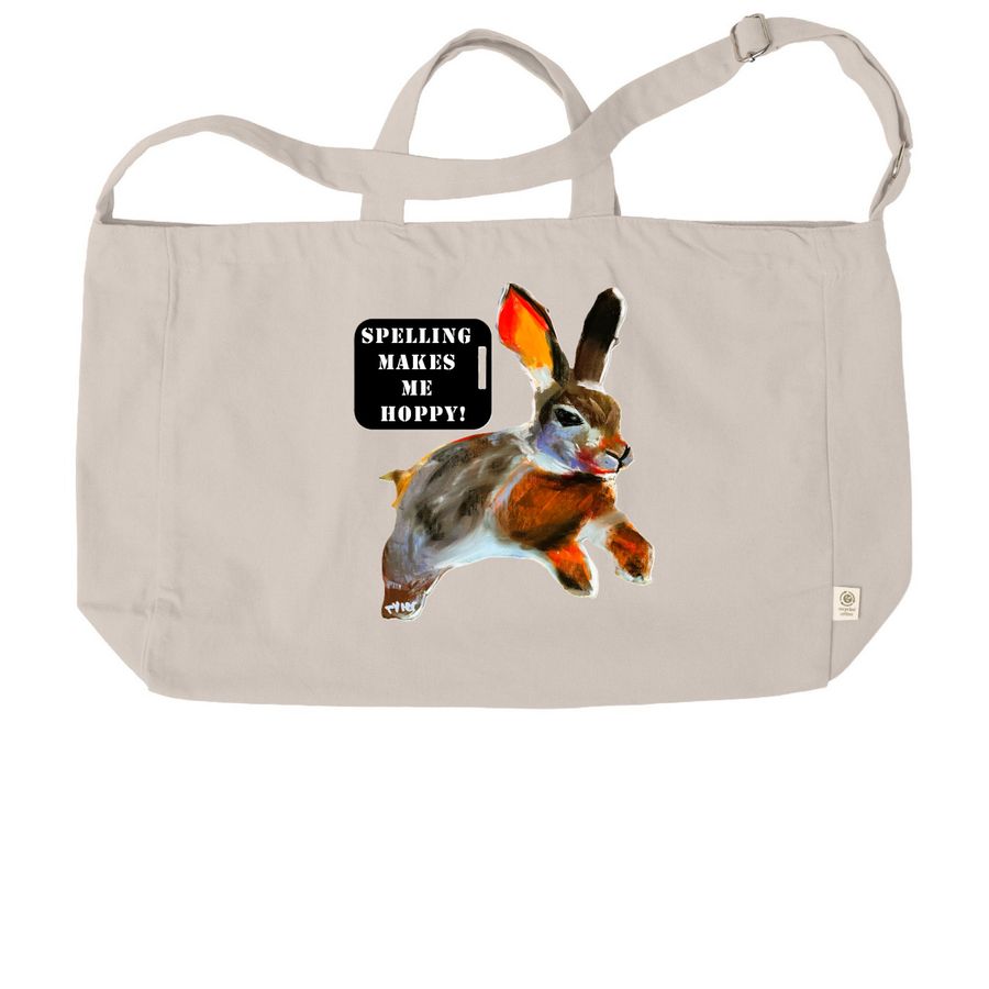 This Rabbit is so HOPPY to Spell, a Pumice Reclaimist G2G Tote Bag