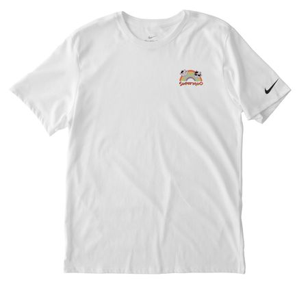 SuperMoo Activewear Shirts & Sweatshirts, a White Nike Dri-FIT Jersey Blend Performance Tee