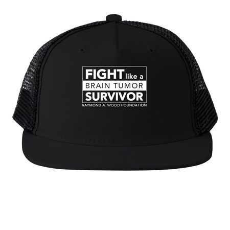 Caps for a Cure, a Black Printed Trucker Hat