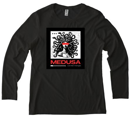 Medusa, a Space Black Allmade Eco Triblend Women?s Long Sleeve Tee