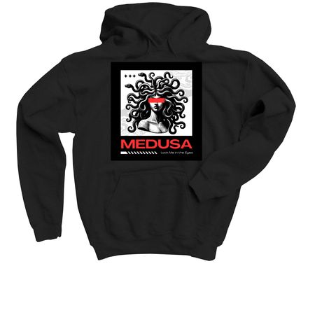 Medusa, a Black Youth Pullover Hoodie