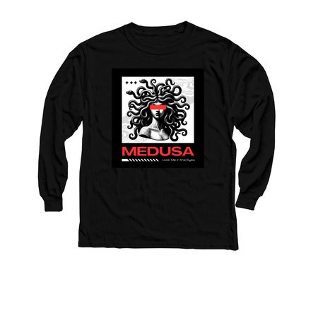 Medusa, a Black Youth Long Sleeve Tee