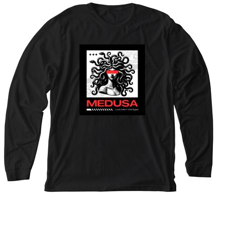 Medusa, a Solid Black Blend Premium Long Sleeve Tee