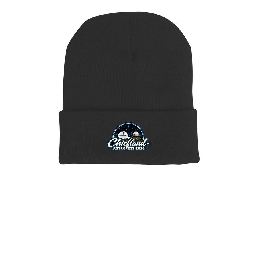 Chiefland Astrofest 2026 BRRR, a Black Printed Cuffed Beanie