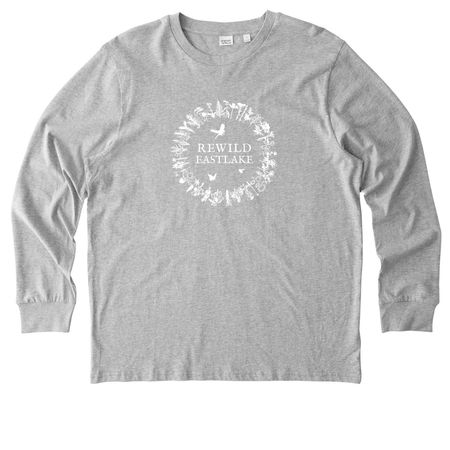 Rewild Eastlake Unisex Tee and Shirt Store, a Heather Grey Stanley/Stella Unisex Creator 2.0 Long Sleeve Tee