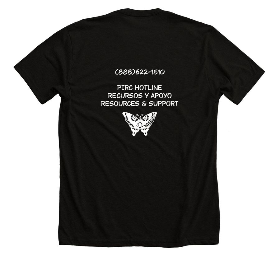 PIRC Bridging the Gap, a Solid Black Blend Premium Unisex Tee (back-view)