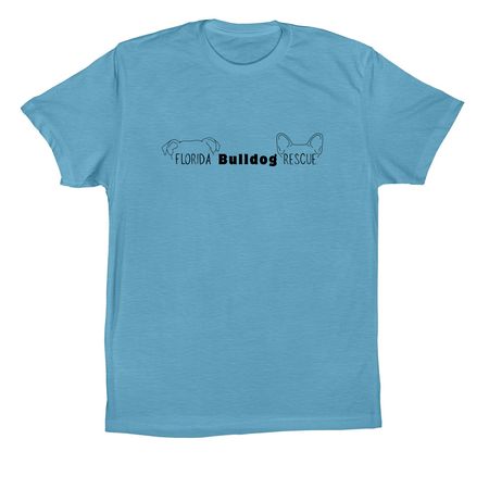 Florida Bulldog Rescue - English/French Opt 1, a Ocean Blue Premium Cotton Tee