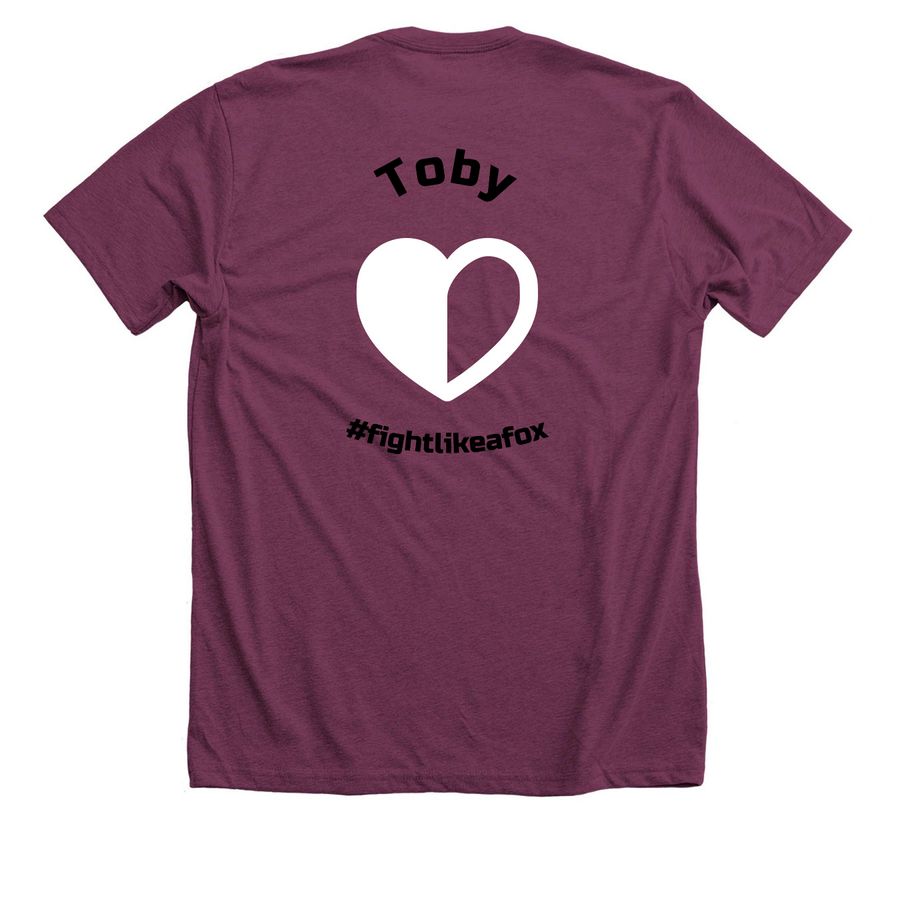 Fight for the Fontan, a Heather Maroon Premium Unisex Tee (back-view)