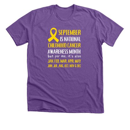 Every Month, a Heather Team Purple Premium Unisex Tee