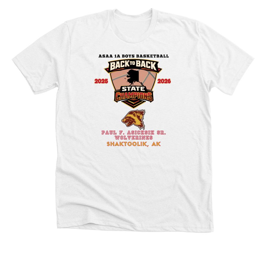 Shaktoolik Back to Back White, a Solid White Blend Premium Unisex Tee