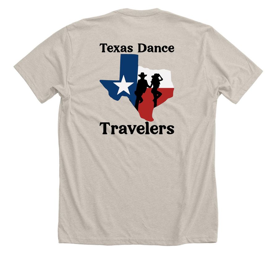Texas Edition Two Sided Logo, a Heather Dust Premium Unisex Tee (back-view)
