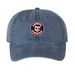Retro Cougar Cap - Circular, a Navy Printed Pigment Dye Baseball Cap