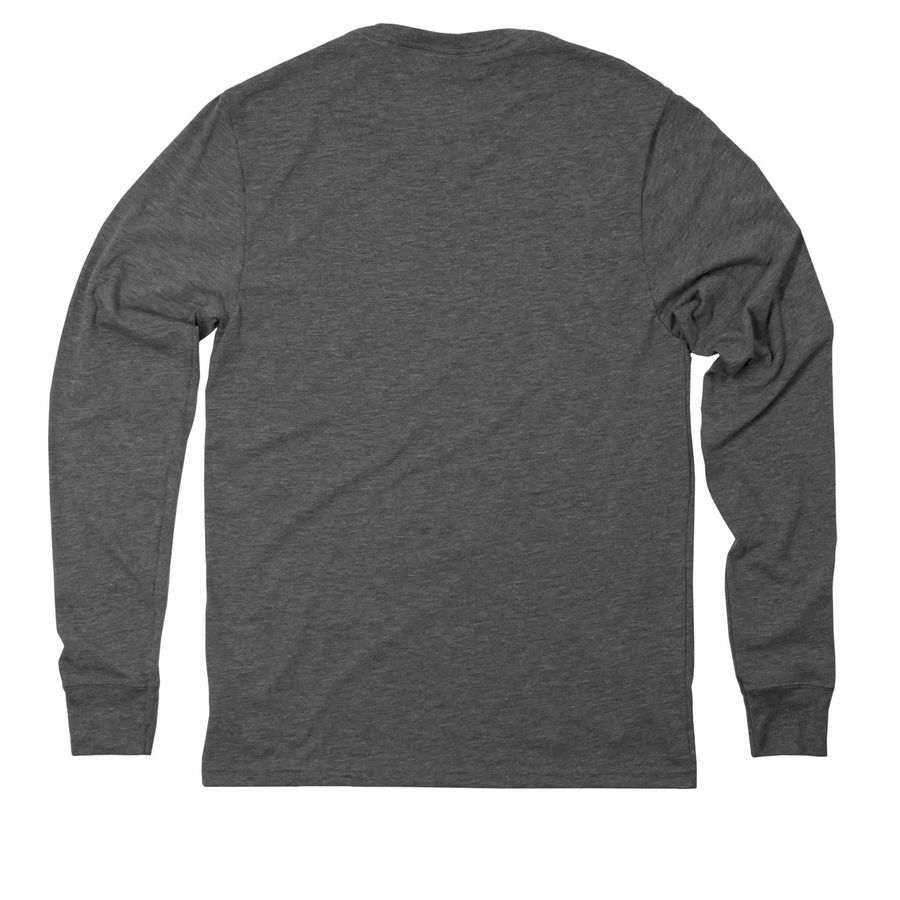 Endangered Firecrown Hummingbird Shirts, a Aluminum Grey Allmade Eco Triblend Long Sleeve Tee (back-view)