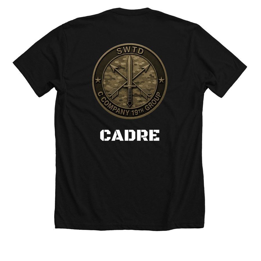 SWTD 6.0 Cadre, a Solid Black Blend Premium Unisex Tee (back-view)