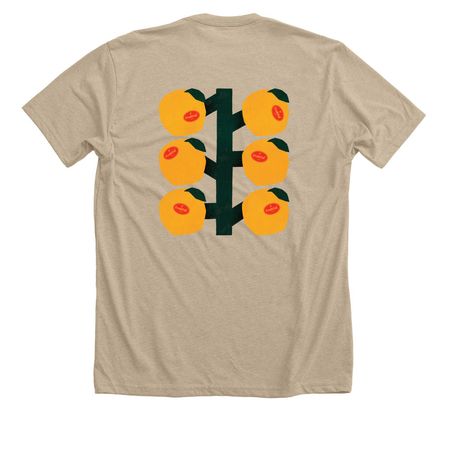 Manifesto of Fruitfulness, a Heather Tan Premium Unisex Tee (back-view)