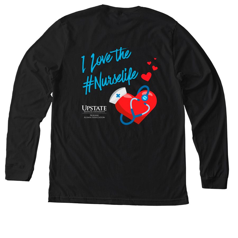 I Love the #NurseLife, a Solid Black Blend Premium Long Sleeve Tee