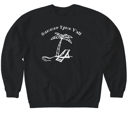 Summer tyme&nbsp;, a Black Softstyle Crewneck Sweatshirt