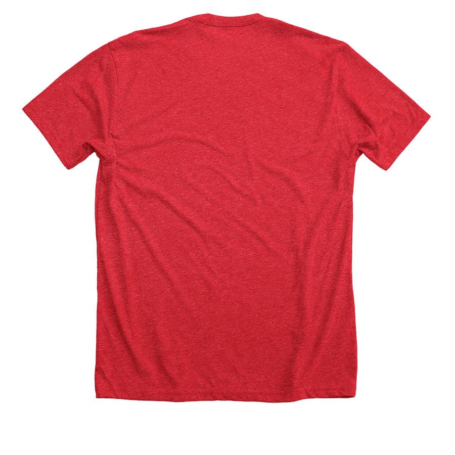MOTHER OF DRAGONS, a Heather Red Premium Unisex Tee (back-view)