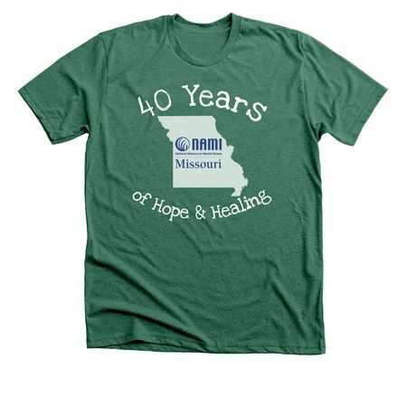 40th Anniversary Shirt, a Heather Grass Green Premium Unisex Tee